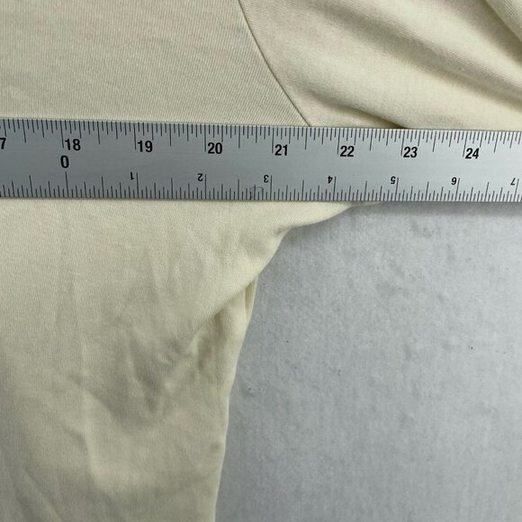 Coldwater Creek Long Sleeve Shirt Women Lg Beige Ivory Plain Cropped Round Neck - Picture 3 of 10
